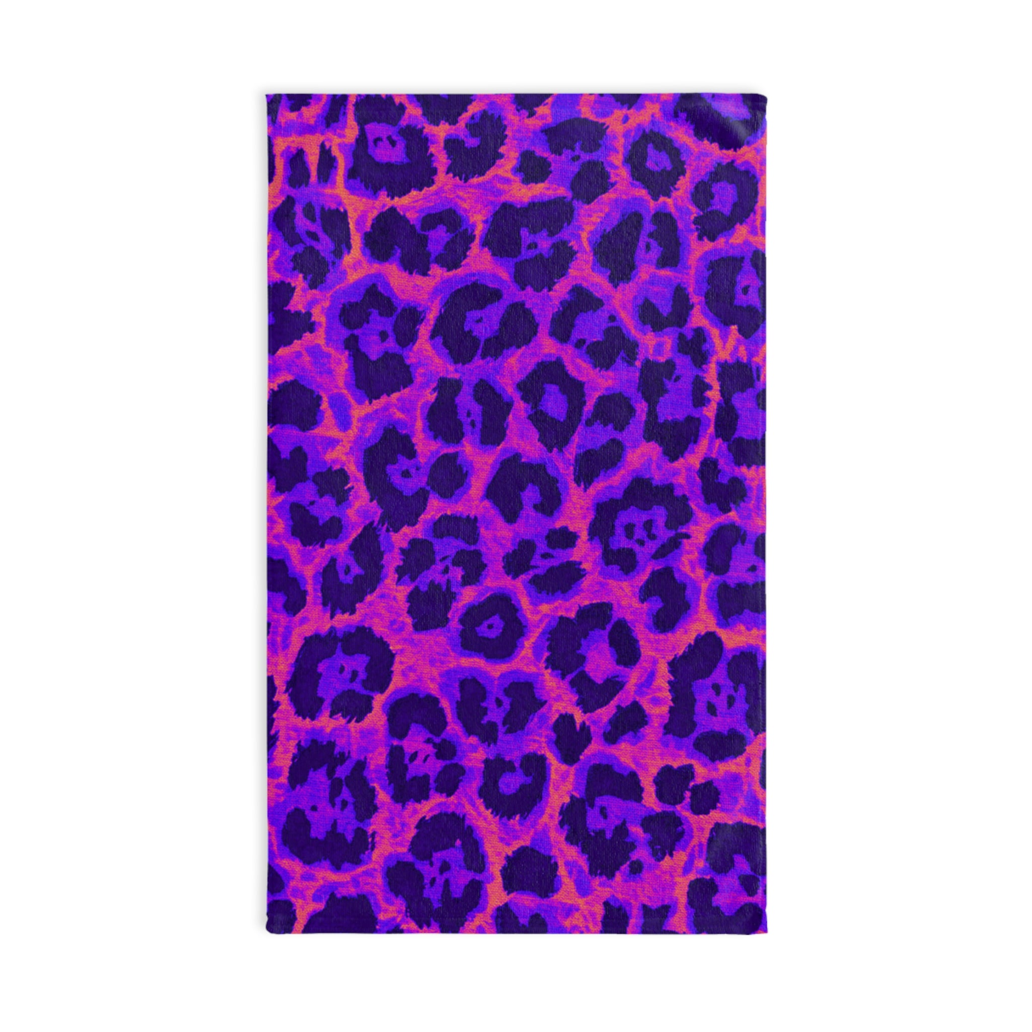 Purple Neon Leopard Hand Towel
