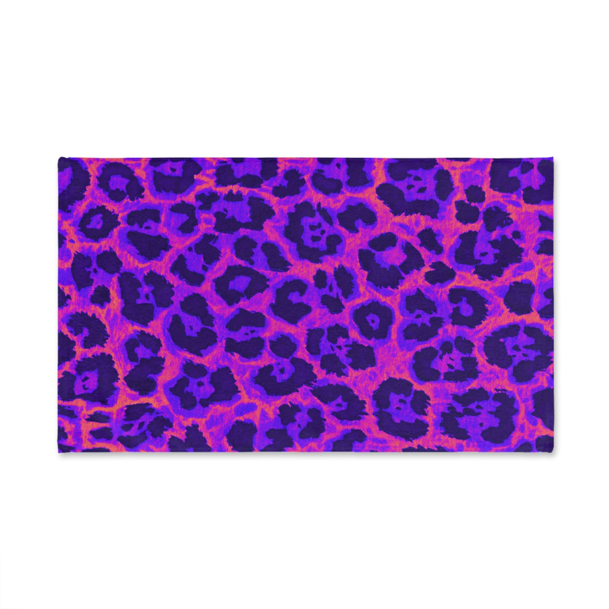 Purple Neon Leopard Hand Towel