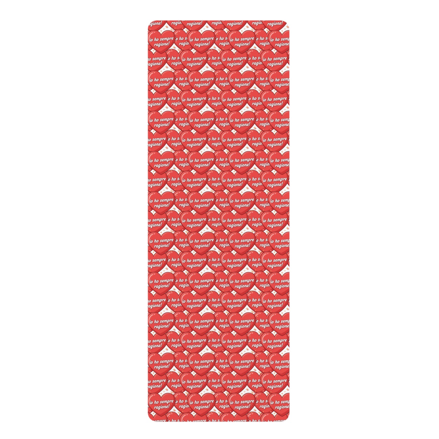Heart Pattern Rubber Yoga Mat — Red Love Message Yoga Mat for Valentine’s Day & Everyday Practice
