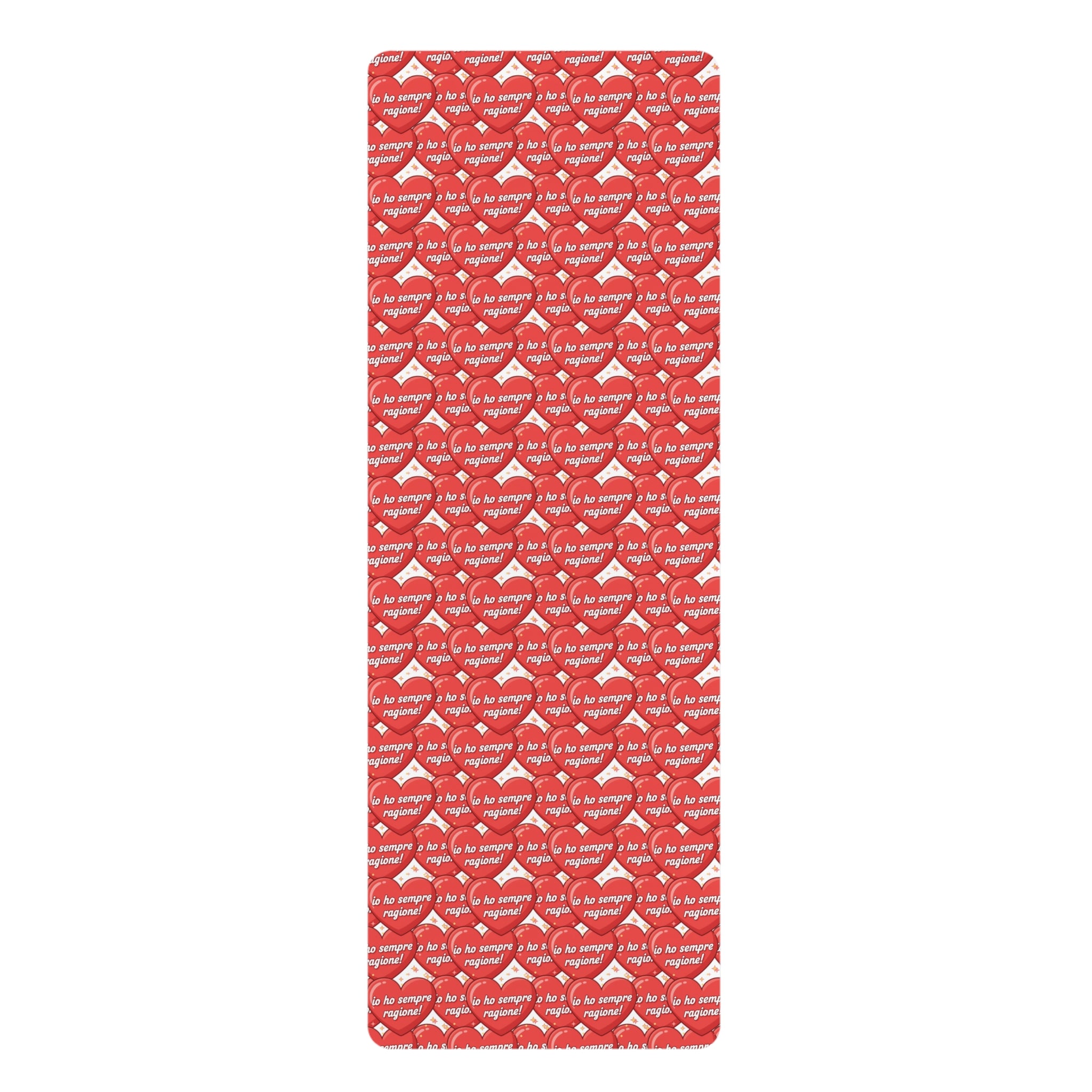 Heart Pattern Rubber Yoga Mat — Red Love Message Yoga Mat for Valentine’s Day & Everyday Practice