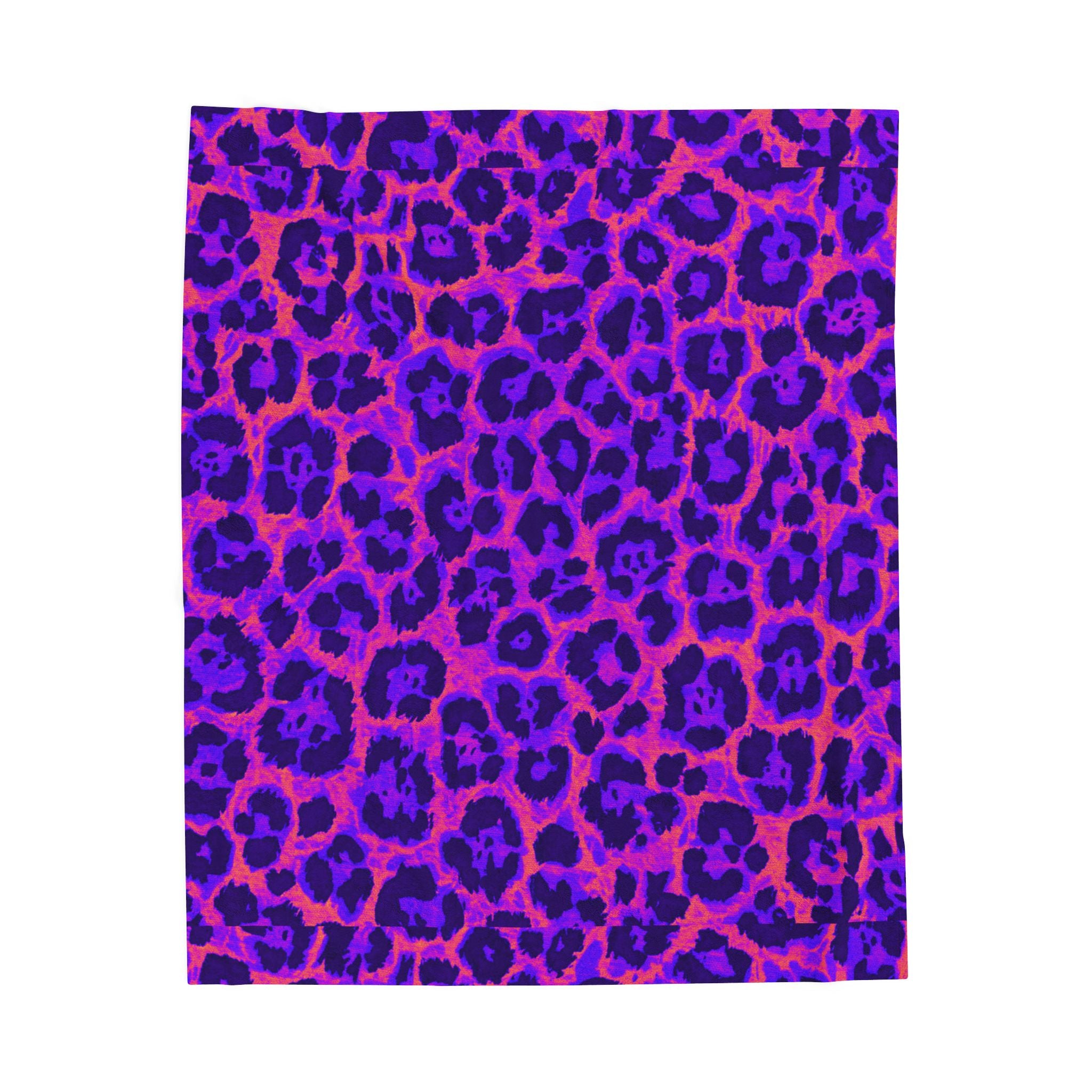 Plush Blanket — Neon Purple Leopard Print Velveteen Throw
