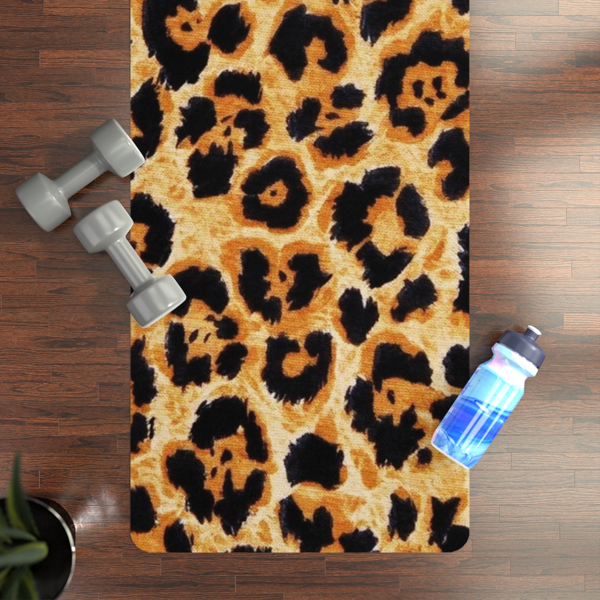 Leopard Print Rubber Yoga Mat — Non‑Slip Animal Print Exercise Mat for Home & Studio