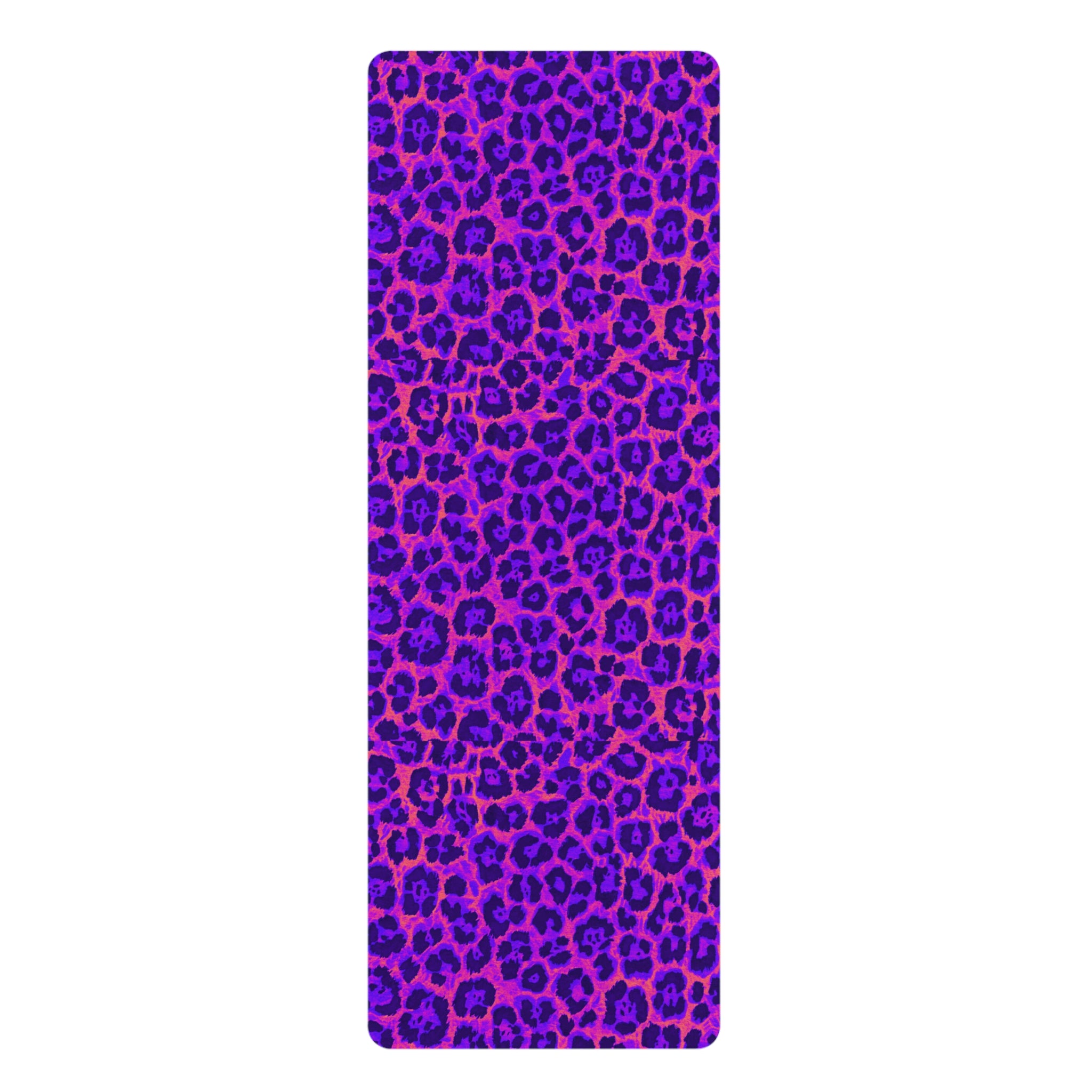 Purple Leopard Print Yoga Mat — Non-Slip Rubber Fitness Mat