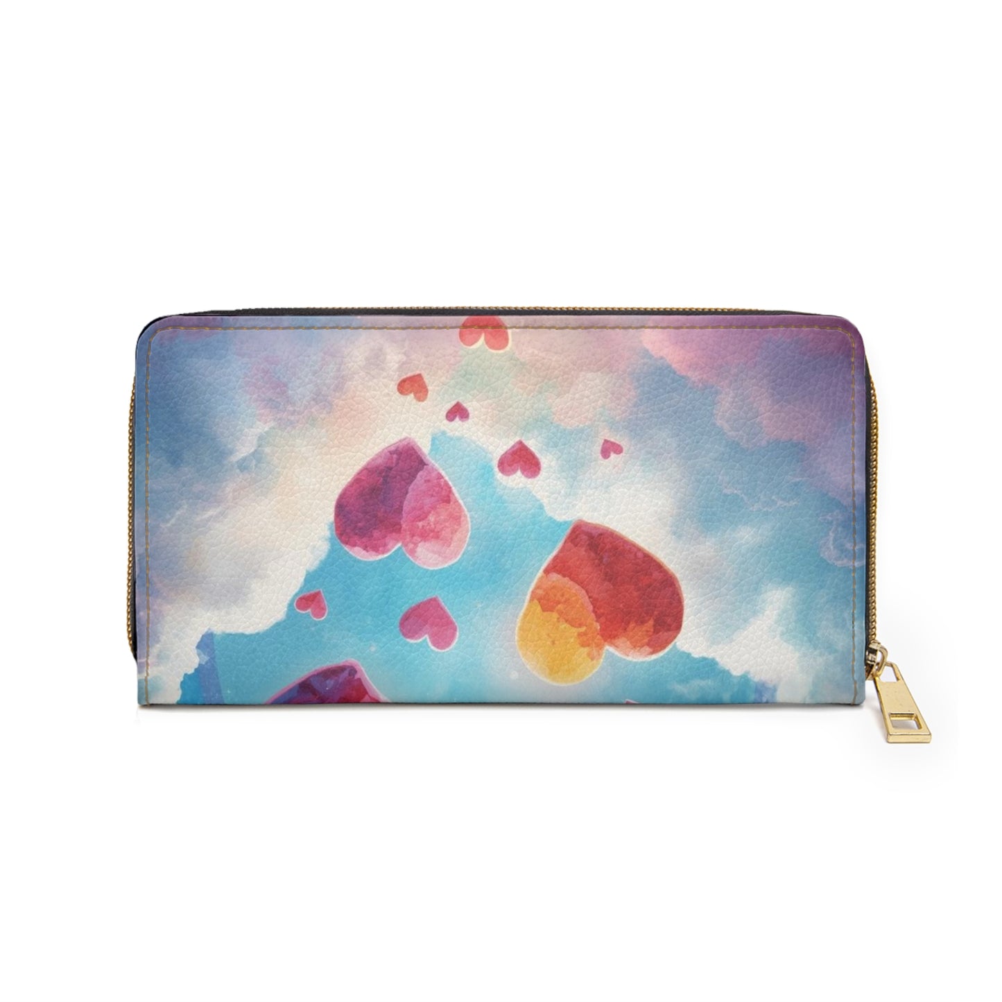 Zipper Wallet — Rainbow Heart Clouds Wallet