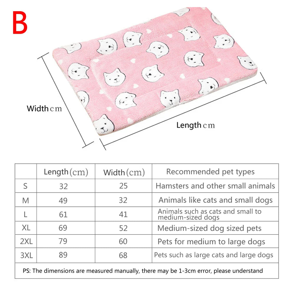 Copertina antinervosismo per gatti 
Flannel Pet Mat Dog Bed Cat Bed Thicken Sleeping Mat Dog Blanket Mat For Puppy Kitten Pet Dog Bed for Small Large Dogs Pet Rug