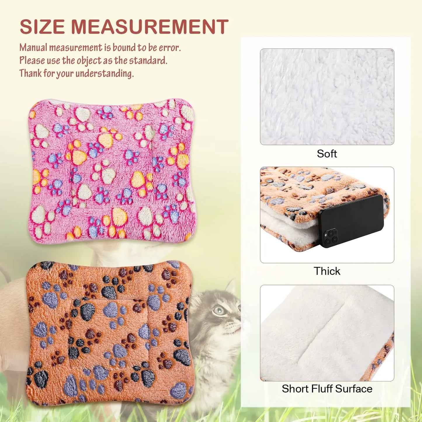 Copertina antinervosismo per gatti 
Flannel Pet Mat Dog Bed Cat Bed Thicken Sleeping Mat Dog Blanket Mat For Puppy Kitten Pet Dog Bed for Small Large Dogs Pet Rug