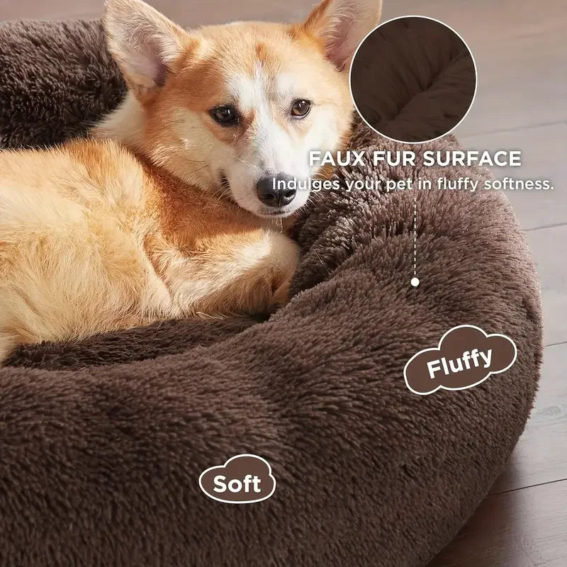 Morbidissimo letto per cani 
Round Dog Bed Winter Warm Cat Bed Plush Basket for Dog Washable Pet Bed for Small Medium Large Dog Sofa Cat