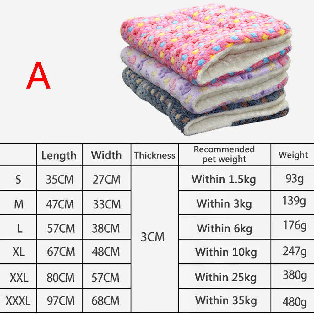 Copertina antinervosismo per gatti 
Flannel Pet Mat Dog Bed Cat Bed Thicken Sleeping Mat Dog Blanket Mat For Puppy Kitten Pet Dog Bed for Small Large Dogs Pet Rug